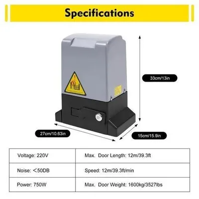 Produktbild von Schiebetorantrieb - Toröffner 750 W - Bis 1800 kg - Fernbedienung - Für Einfahrt/Villa - Schwarz