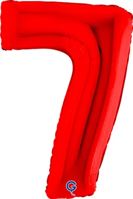 Produktbild von Riesenzahl Folienballon 40"/102cm | Rot Zahl: 7