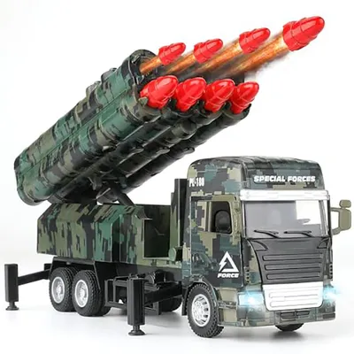 Obrázek produktu pro Hračka vojenské vozidlo, vojenská hračka s 8 raketami, armádní hračka pro chlapce, vojenský nákladní automobil se světlem a zvukem, dárek pro chlapce