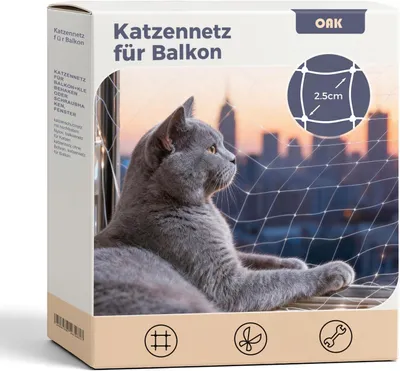 Produktbild von Vogelabwehr Katzennetz für Terrasse und Balkon, starkes Nylon, Schutz für Katzen und Vögel (4 x 3 m/transparent)