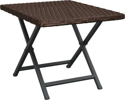 Immagine prodotto di Tavolo pieghevole marrone 45x35x32 cm in poly rattan