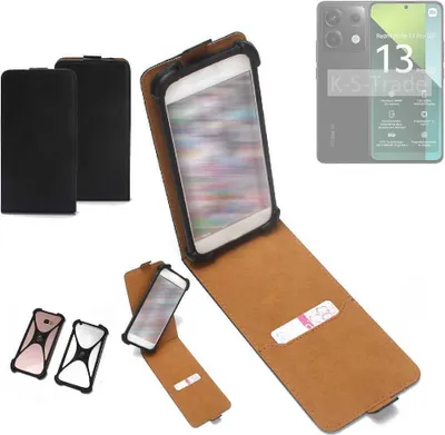 Produktbild von K-S-Trade Handyhülle Schutzhülle kompatibel mit Xiaomi Redmi Note 13 Pro 5G Hülle Case Cover Flip Style Bumper schwarz 1x
