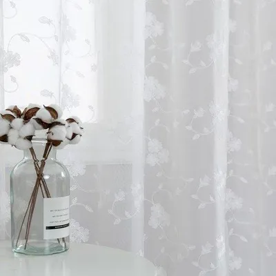 Productafbeelding van Lichtdoorlatende gordijnen met linnenlook / transparante gordijnen, 210 x 140 cm (hoogte x breedte), set van 2