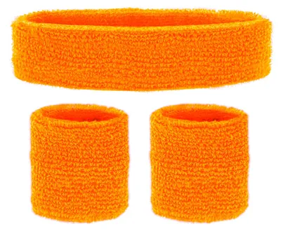 Obrázok produktu pre Súprava potítka 3 ks | Neon Orange - disco kostým z 80. rokov