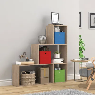 Produktbild von VCM Holz Stand Treppenregal Stufenregal Standregal Raumteiler Bücherregal Dubila M