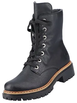 Produktbild von Rieker Damen Stiefeletten Schnürung Blockabsatz 72612, Größe:38 EU, Farbe:Schwarz