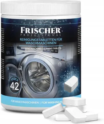 Zdjęcie produktu dla Tabletki do Czyszczenia Pralki 42 szt. – Odkamieniające, Neutralizujące Zapach, Czyszczące Bęben – Frischer Professional