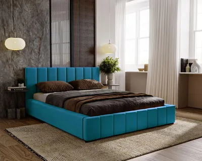 Obrázek produktu pro Manželská postel 180x200 s úložným prostorem CULPEPER - modrá 2