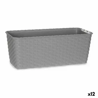 Obrázek produktu pro Samozavlažovací květináč Stefanplast šedý plast 13 x 11 x 29 cm (12 kusů)