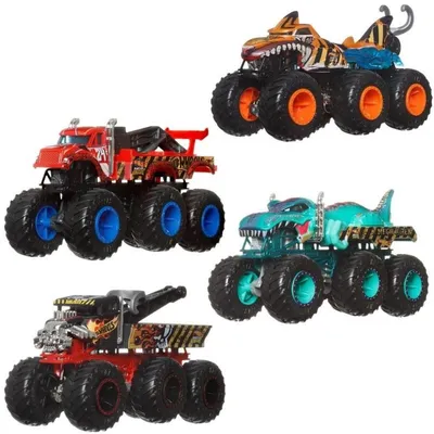Produktbild von Hot Wheels Monster Trucks Big Rigs, Die-Cast-Spielzeugtruck im Maßstab 1:64 mit 6 Rädern (Stile können abweichen), Monstertruck, 3 Jahr(e), Kunststoff, Metall, Gemischte Farben