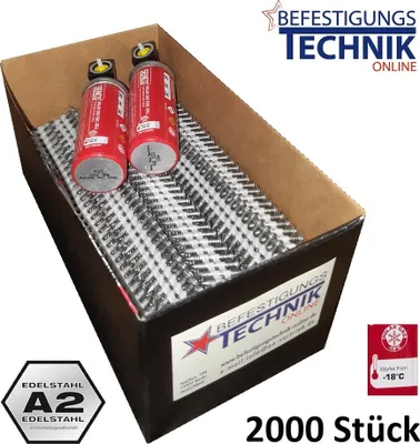 Produktbild von 20° Haftennägel 2,8x25mm Ring rostfrei Gas für Haftennagler Tjep HA35 Paslode IM200/32 2M