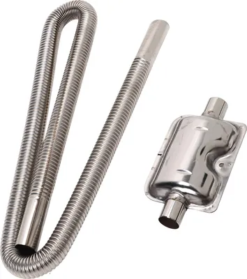 Image de Tuyau d'évacuation d'air pour chauffage de parking avec silencieux, acier inoxydable, réservoir de carburant, tuyau de ventilation de gaz diesel, diamètre intérieur 2,5 cm, 120 cm