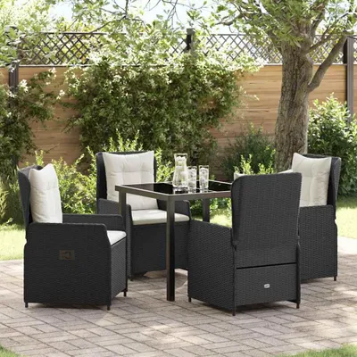 Immagine prodotto di Maison Exclusive - Set da pranzo da giardino 5 pezzi in polyrattan nero