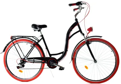 Zdjęcie produktu dla Rower Dallas City 28" 7spd LUX - czarny z czerwonym