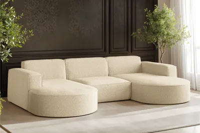 Produktbild von Kaiser Möbel Ecksofa, Couch , Sofa U-form Modena Studio U stoff Quelle Ecru