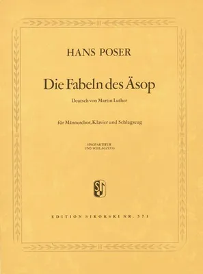 Produktbild von Die Fabeln des Äsop für Männerchor Klavier und Schlagzeug Chorpartitur