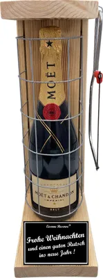 Produktbild von Moet - Frohe Weihnachten und einen guten Rutsch ins neue Jahr - Eiserne Reserve Gitterkäfig Geschenk Weihnachten / Neujahr