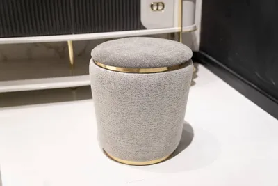 Obrázok produktu pre Béžová drevotextilná stolička moderný elegantný puf