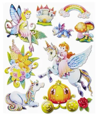 Produktbild von Wandsticker 3D-Optik XXL-Sticker Einhorn/Elfen