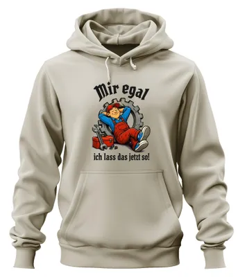 Zdjęcie produktu dla "Mnie to nie obchodzi, zostawię to tak jak jest" - bluza z kapturem, humorystyczny nadruk, naturalne materiały, rozmiar XXL
