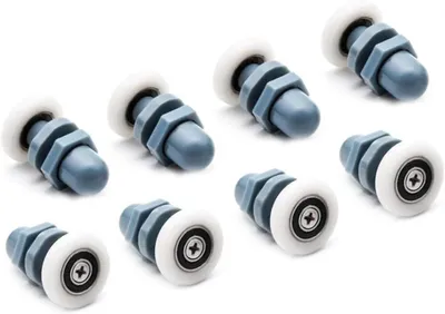 Image de Jeu de roulettes en plastique, 8 pièces, diamètre 20 mm, pour portes de cabine de douche rondes