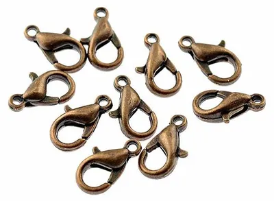 Produktbild von Vintageparts 12 Karabinerverschlüsse antik kupferfarben 10mm