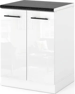 Zdjęcie produktu dla Szafka Kuchenna Stojąca Z Blatem Modułowa 60Cm Spremium Biały Połysk