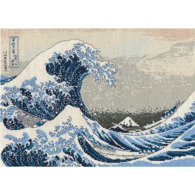 Immagine prodotto di Set per punto croce DMC "La grande onda" di Katsushika Hokusai, 36x26 cm, schema contato