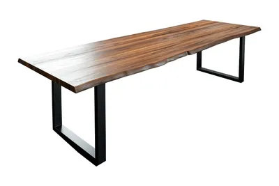 Produktbild von Esstisch Baumkante massiv Akazie nussbaum 260 x 100 schwarz LIAM