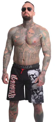 Produktbild von Yakuza Herren Skull Awakening Badeshorts, Schwarz, S