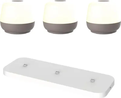 Obrázok produktu pre Luxus Europe – Stolná lampa Naxos, farba taupe – Bezdrôtové vonkajšie stolné lampy – Súprava 3 kusov – Nabíjateľné