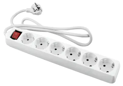 Produktbild von Onlex Basisschalterkabel 6 Steckdosen 3 M Silber One Size / EU Plug 220V Silber One Size