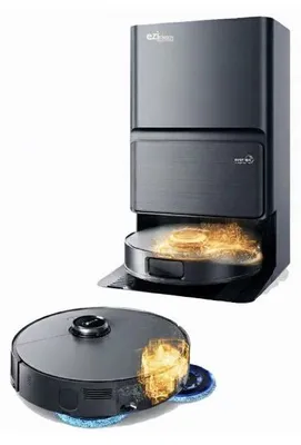 Produktbild von Saugroboter mit Wischfunktion EZICLEAN PureFlow MAX, LIDAR Navigation, Reinigungsstation, 14000 Pa, 4 L, Schwarz