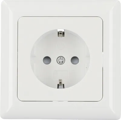 Produktbild von Unitec Steckdose mit Rahmen ultraweiß, Serie Genua