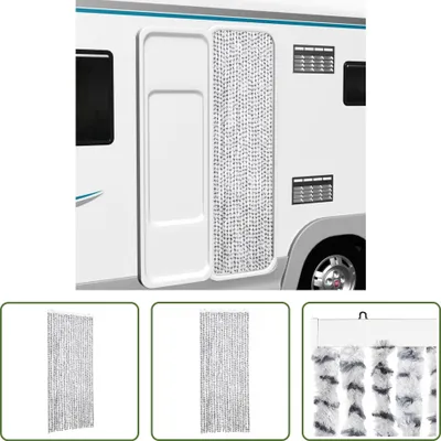 Obrázek produktu pro The Living Store Záclona Fly Light Grey and Dark Grey 56x200 cm Chenille