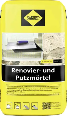 Produktbild von SAKRET Renovier- und Putzmörtel 25 kg Sack Farbe: weiß