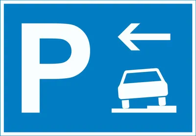 Produktbild von Gehweg Parkplatz mit Richtungspfeil links Schild waagerecht A0 (841x1189mm)