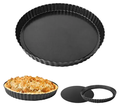 2er-Set Quicheformen, antihaftbeschichtet, 24 cm, mit herausnehmbarem Boden