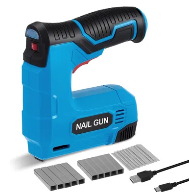 Elektrische 2-in-1-Heftgerät, 3,7 V, mit Akku, Klammern und Nägeln