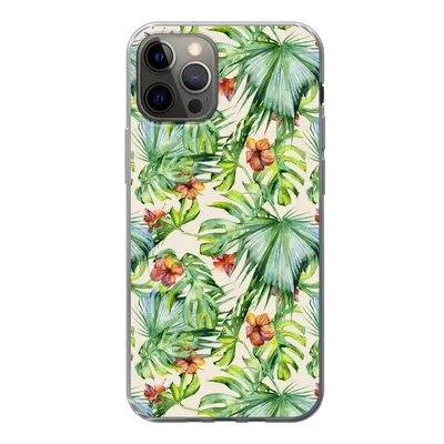 Produktbild von MuchoWow® Handyhülle Schutzhülle Hülle für iPhone 13 Pro Blume - Blatt - Muster Silikon Softcase Handy Hülle - Handy-Tasche