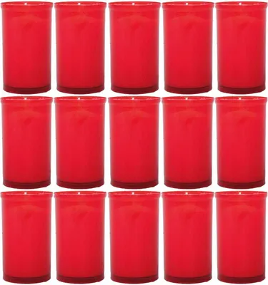 Produktbild von 15x Tage Brenner ca. 30h Brenndauer, Farbe: Rot, Auswahl: ohne Deckel
