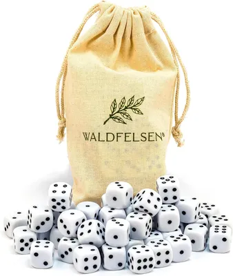 Imagen del producto de Dados de 16 mm, de 6 caras, paquete de 50 unidades, para juegos de mesa