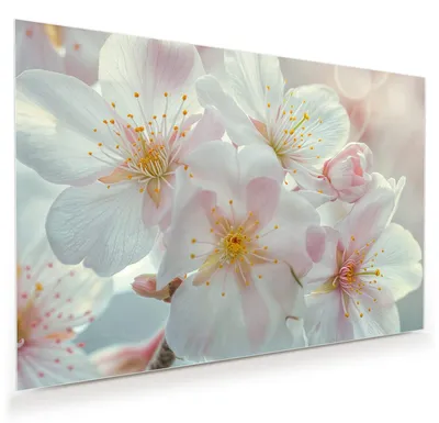 Produktbild von Glasbild 75x50cm in XXL für Wohnzimmer, Schlafzimmer Motiv Kirschblüten Zauber