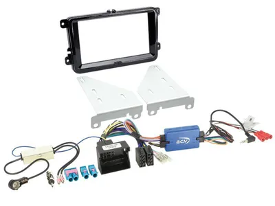 Produktbild von 2-DIN Kit VW Klavierlack schwarz (2-DIN Blende und LFB Adapter inklusive Antennenadapter) | Kit 6