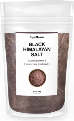 A resealable pouch of black Himalayan salt.