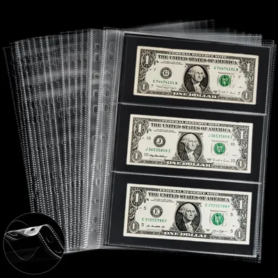 Zdjęcie produktu dla 210 Taschen Banknoten Taschen - 35 Blatt für je 6 Banknoten Transparentes Währungsseiten Banknoten Sammelbuch Geldscheinhalter Sammeln von Euros, Papiergeld, Fremdwährung und Gutscheinen PCP0135