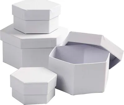 Immagine prodotto di Scatole, esagonali, 6,5+8+10+12 cm, 4 assortite