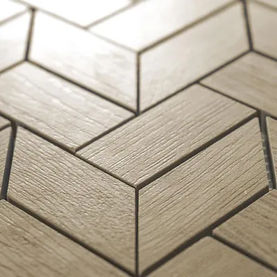 Produktbild von Fliese in Holzoptik Malmo Natur Fischgrät Matt Mosaik 27x30 cm | 0.079 m²/s