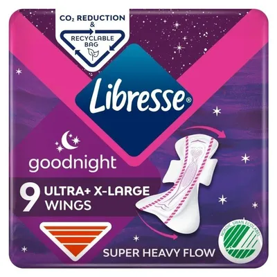 Produktbild von Libresse Goodnight Ultra Wings XL (9 Stück)