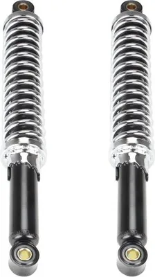 Produktbild von Stoßdämpfer Federbeine Set 370mm Schwarz/Chrom (10/10mm) Universal Mofa Moped Mokick